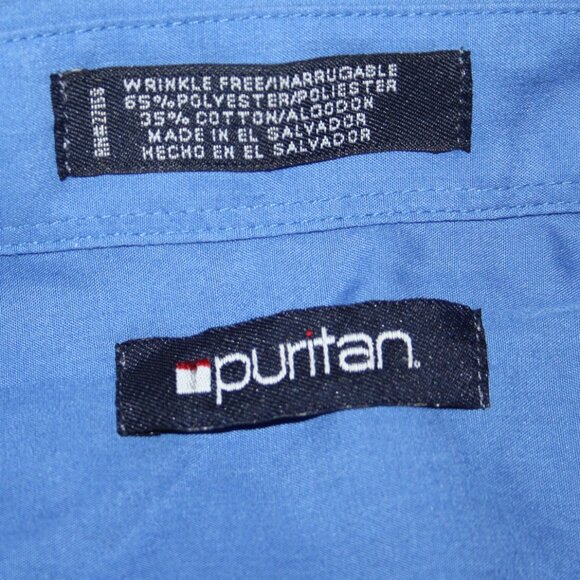 Men's Blue button down shirt by Puritan 17.5 34/35 - Picture 3 of 5